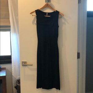 Black cotton midi dress